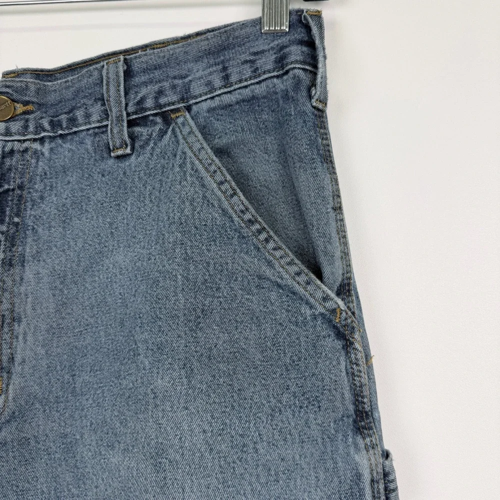 Carhartt Carpenter Jeans Mens 32x34 Blue Good Utility Workwear Denim B11 DST